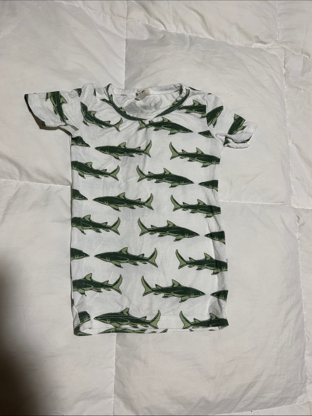 kate quinn Green Sharks Bamboo Short Sleeve Shirt
